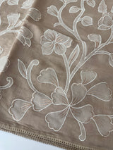 Blended Malai chanderi saree with applique work saree  MSM5676 - PastelBrown