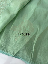 Soft Crush Organza Applique work saree with tissue applique work MS14978 CyanBlue