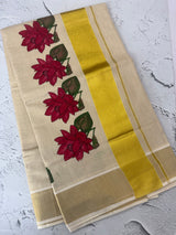 Kerala tissue printed saree
