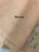 Soft Kota tissue silk saree with embriodery work MS49887 Peach