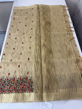 Tissue silk saree with embriodery MTTS89