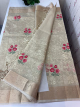 Tissue Silk embriodery saree MS49892