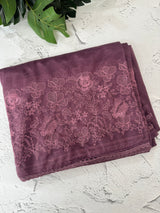 Glass tissue organza saree with embroidery MSF121 (2) Metallic Wine
