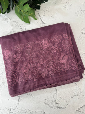 Glass tissue organza saree with embroidery MSF121 (2) Metallic Wine