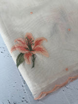 Mul chanderi embriodery saree with scalloped borders MSH115