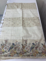 Linen saree with thread work MLS16102