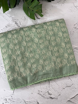 Matka Blended Tussar silk saree with embroidery MMT567