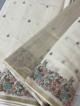 Chanderi viscose silk saree with embroidery MS98544