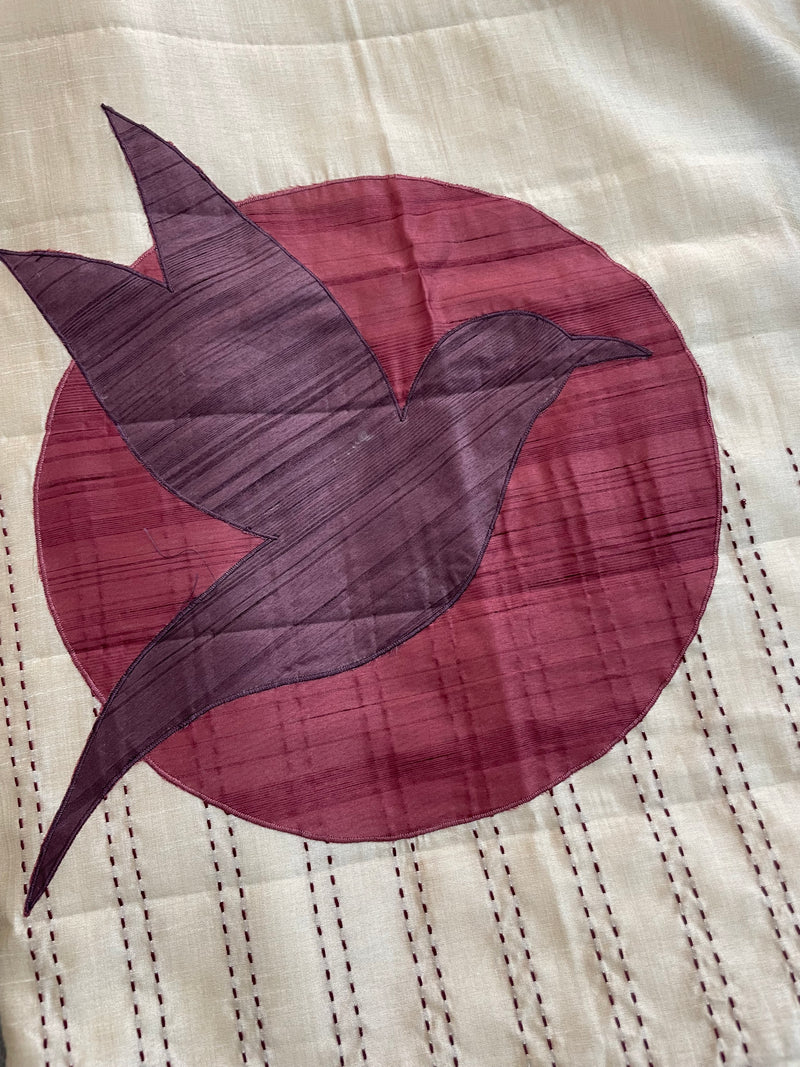 Blended tussar saree with kanta embriodery and appliqué work- MBTS99