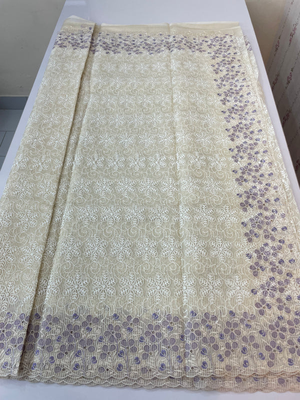 Cutwork Phulkari NetKota embroidery saree - MSH987