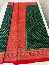 Banarasi viscose Georgette saree MKGS611- Green to Red