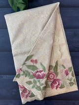 Kota silk saree with cross stitch embriodery MS13506C