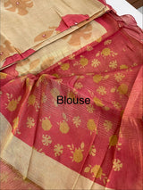 Printed Tissue silk saree with foil work MTS214