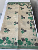 Jamdani silk Cotton Saree with lotus motifs MSJ790 (4)