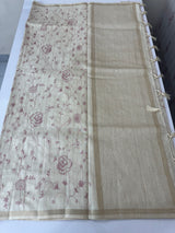 Blended soft tussar saree with cross stitch embriodery - MS8666 (1)
