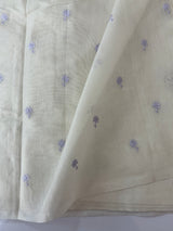 Mul chanderi saree with embriodery MSH114 - Pastel Lavender flowers