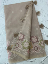 Soft Kota tissue silk saree with embriodery work MS49887 Pastel DuskyMauve