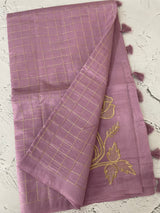 Tussar finish soft silk saree with thread work MTS955