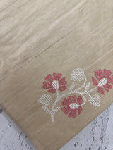 Crepe semi tussar silk saree with cross stitch embroidery-MSCS634