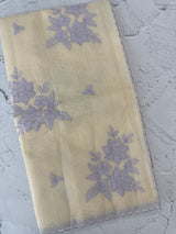 Kota Moonga checks Applique work saree  MSH273 - Cream to Lavender