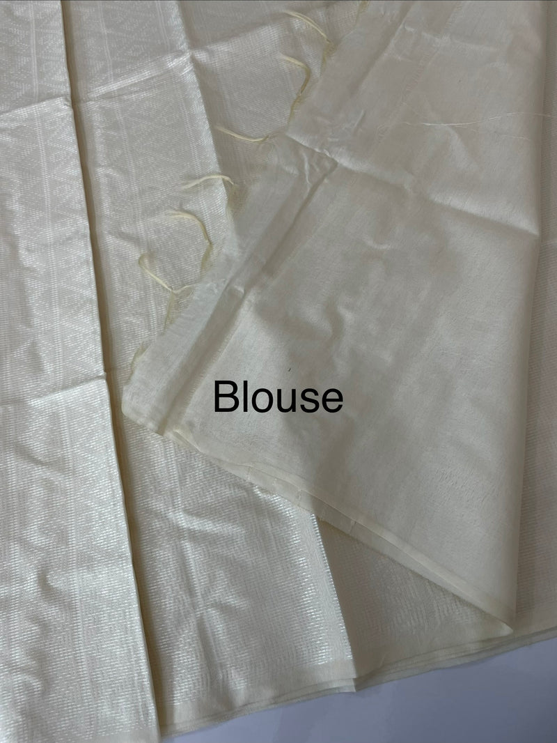 Bhagalpuri Semi tussar saree MS871- Offwhite