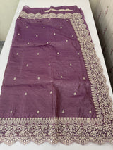 Soft crush Organza saree with embroidery and pearl work MS14790