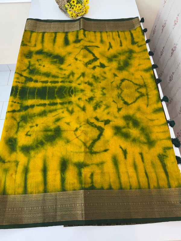 Tie & Dye Jute silk sarees  MJL987