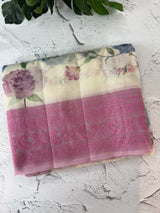 Chanderi digital printed saree with chikankari embriodery MSH171