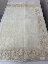 Soft Organza saree with thread work and tissue applique borders - MCW605 Offwhite