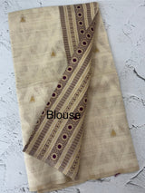Semi chanderi tussar saree with brocade pallu and blouse MKT891 - Purple