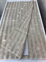 Chanderi tissue saree with applique work-  MSH250