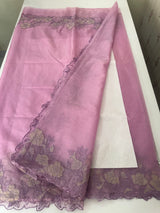 Semi Organza saree with applique borders - MCW799