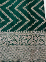 Semi Banarasi Georgette saree MKGS721 BottleGreen