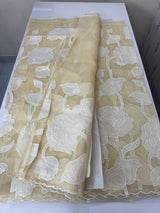 Semi organza saree with appliqué work - MSH906- Beige