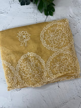 Georgette - Organza saree with embroidery work MS5089 Yellow