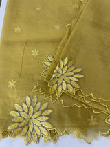 Crush Organza saree MSK5463- DuskyYellow