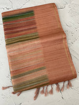 Multi color Semi soft silk saree with borders MSS590