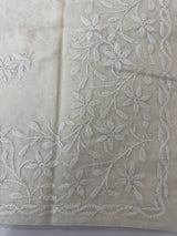 Mul chanderi chikankari embriodery saree MSH291 (1) Offwhite