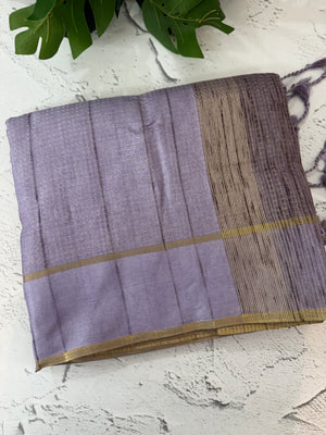 Semi soft Matka silk saree with borders MSS599 Lavender