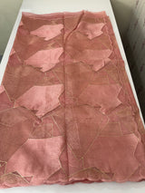 Glass organza saree with  thread work- MOS330 Peach
