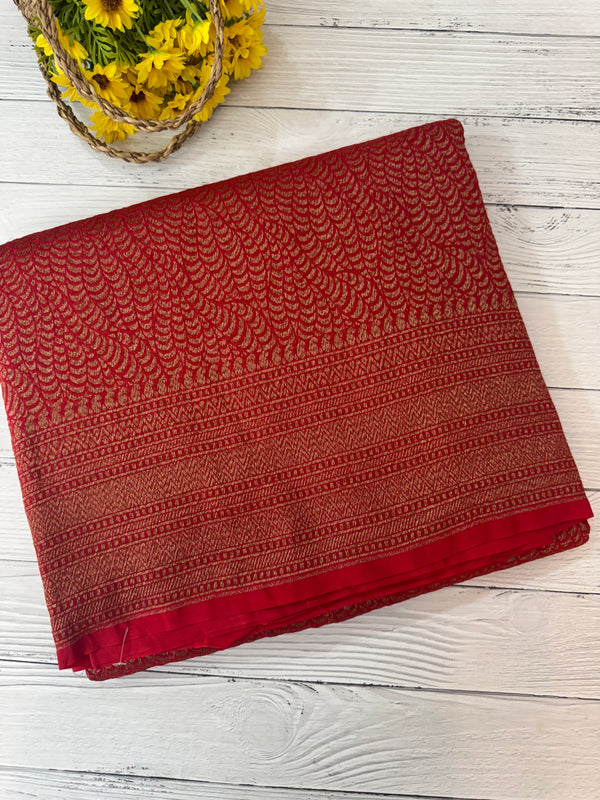 Banarasi semi katan saree SMBNIRY- RED