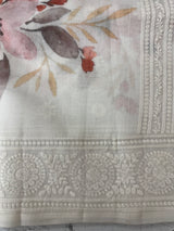 Kota Supernet saree with digital prints and chikankari border MSG654