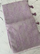 Moonga checks saree with embroidery MSH219 Lavender