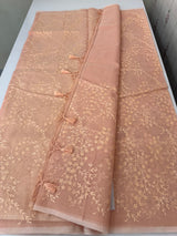 Moonga checks saree with embroidery MSH219 Peach