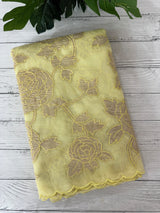 Premium Organza saree with tissue appliqué work - MMG311- Yellow