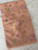Mul chanderi saree with embroidery - MS14899 DustyPeach