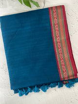 Jute tussar silk saree with contrast borders MJL655