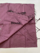 Butter silk saree with embroidery MTS569
