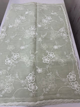 Crush Tissue Organza saree with embroidery - MS14799 Pastel SageGreen