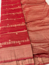 Banarasi crush georgette saree- MS1341 ReddishOrange